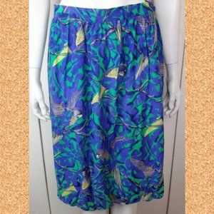 SOLD Vintage colorful birds skirt - light fabric summer